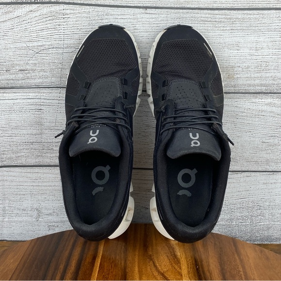 ON Running Cloud 5 Black White Lifestyle Shoe Men’s Sneaker Size 8 - Picture 10 of 12